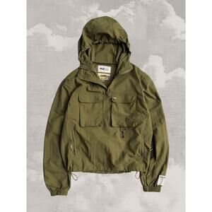 RCOS Reese Cooper Nylon Cargo Anorak Olive Jacket Utility Medium Packable Bag